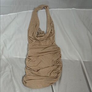 Elegant Tan Mini Dress